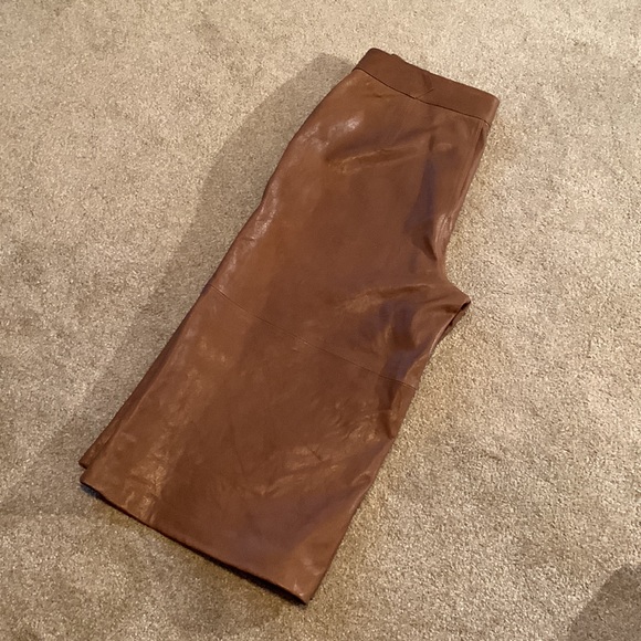 FrameDenim• Leather Culotte• Tawny Color - Picture 2 of 8